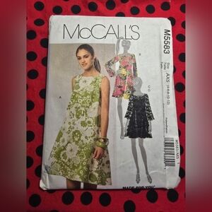 New Uncut McCalls Women's Dress Pattern With Sleeve Variations Sz 4-12
